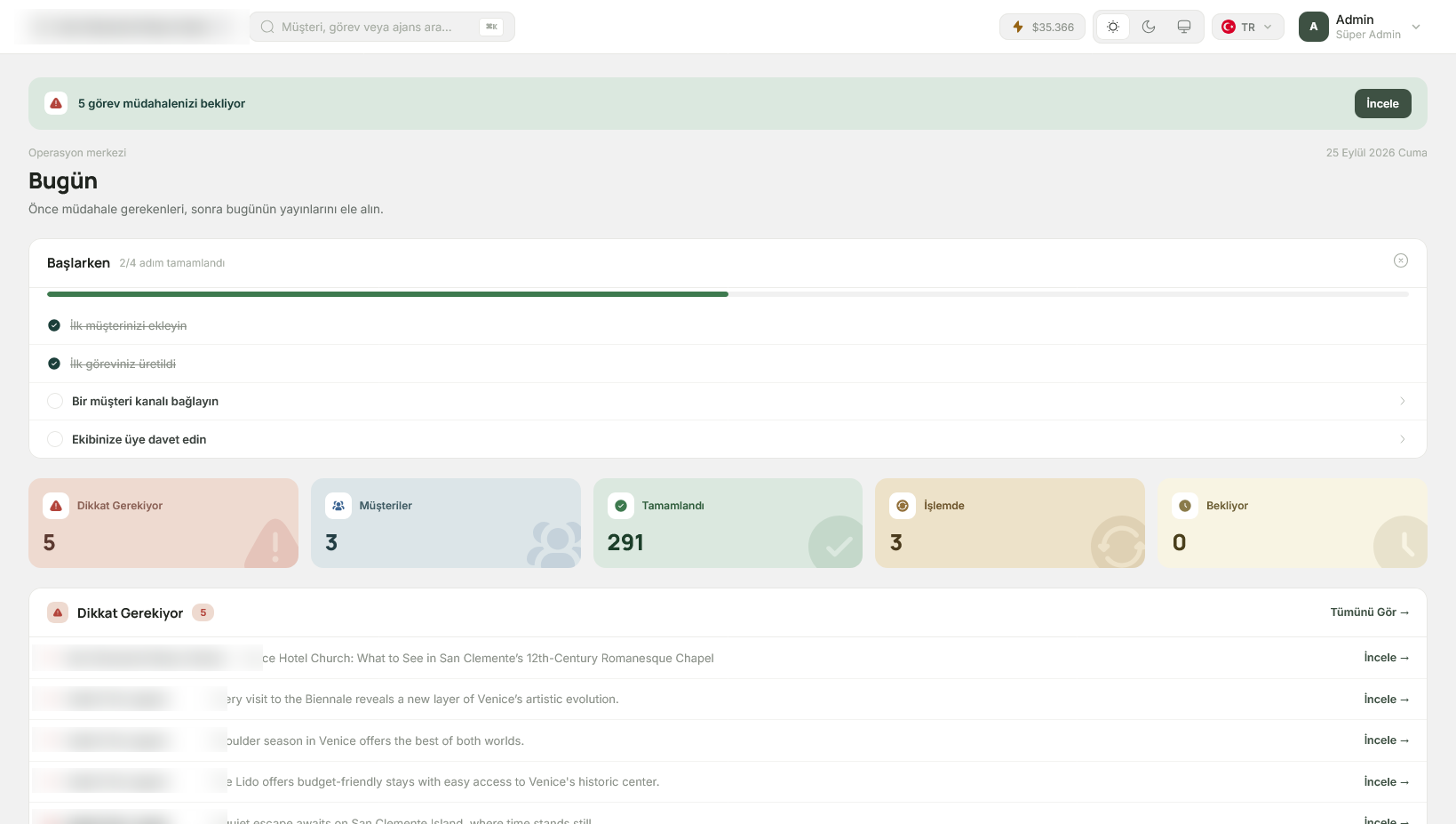 Gadget-Social operations dashboard showing today's tasks, review queue and quotas